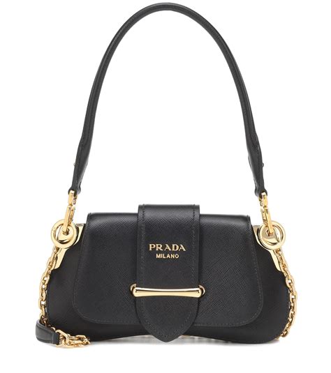 prada shoulder bag black|More.